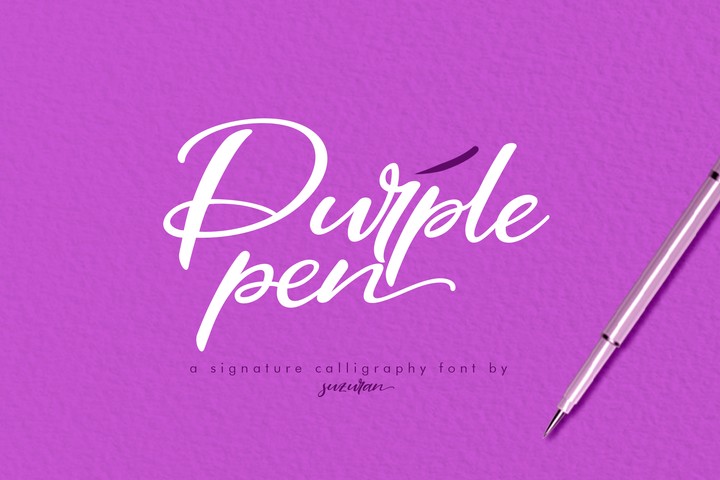 Purple Pen Font preview